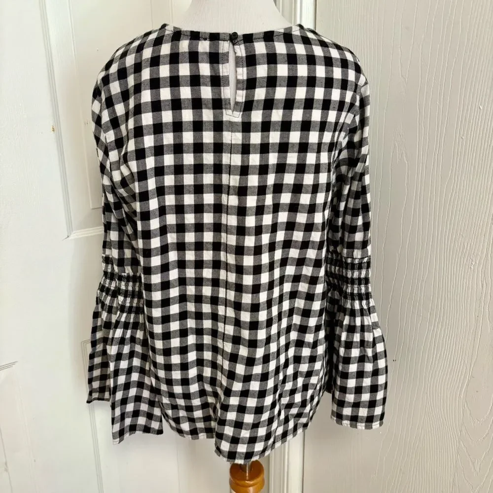 Beach Lunch Lounge Buffalo Plaid Blouse C2